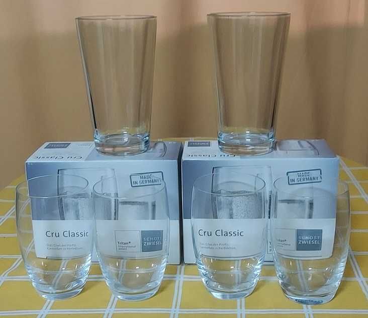 COPOS Água 4 Cru Classic +8 Copos vários tamanhos (Novos)