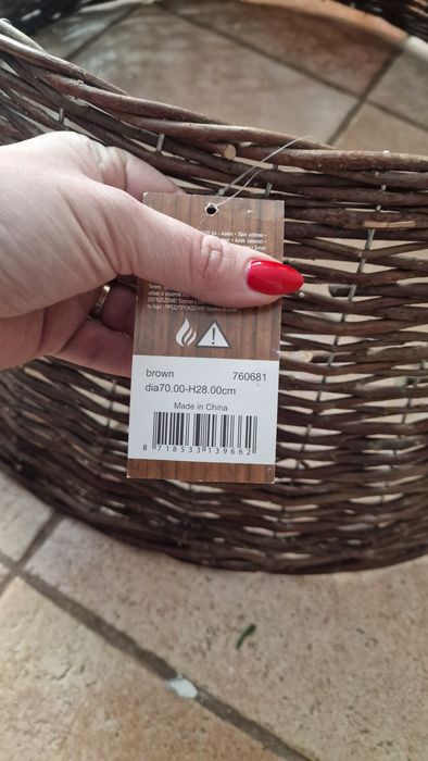 Kosz wiklinowy dla choinki, podstawa choinki średnica 70 h 28