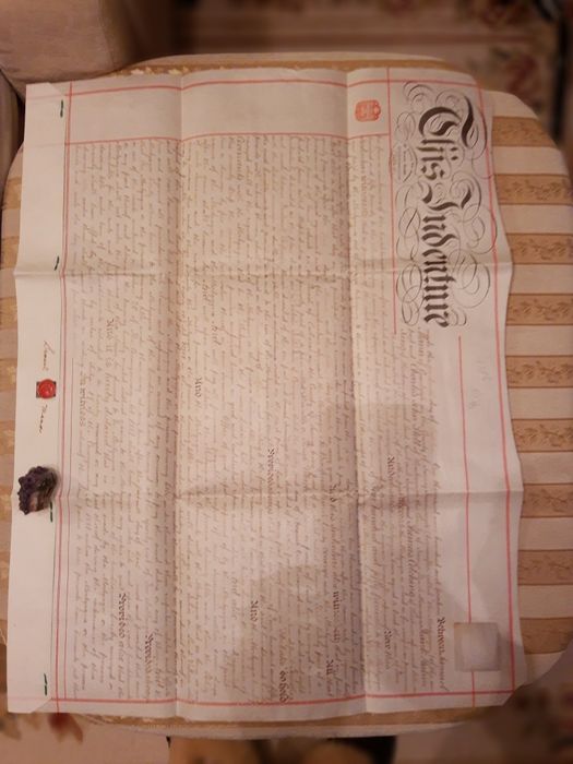 Dokument Anglia Wielki Pergamin Slott z 1914 roku - Oryginalny
