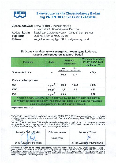 Kocioł co piec na ekogroszek 5 klasa 25 kW  Mering
