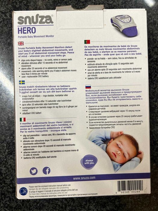 Monitor de respiração para bebés Snuza Hero