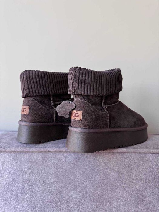 Уггі UGG Mini Sock Bitter Dusted Cocoa premium натуральна замша