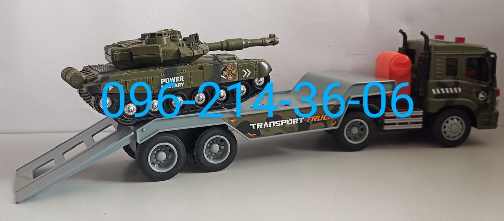 Трейлер Танковый тягач с танком. Звук, свет.
