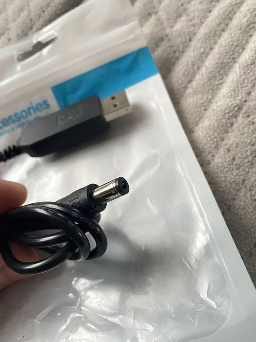 Кабель 5v на 12/9v з перетворювачем для роутера від паувербанка USB