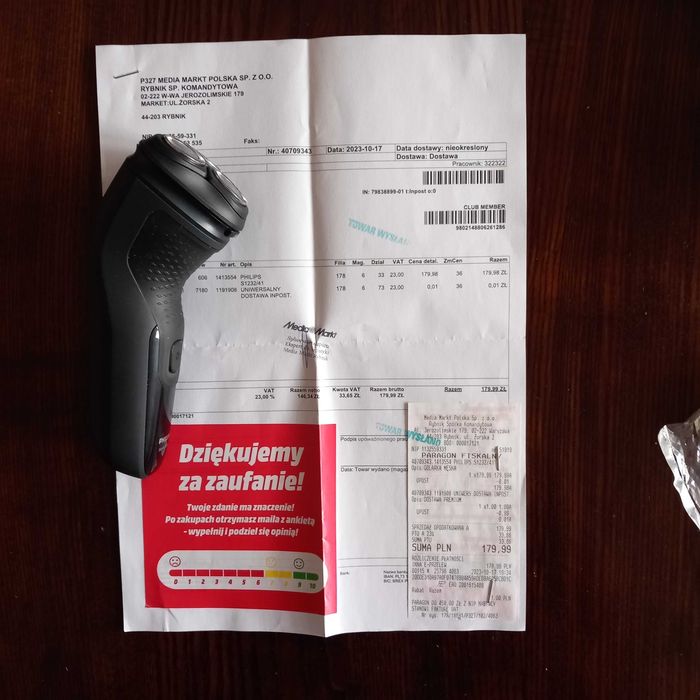 Maszynka do golenia PHILIPS 1000 seria S1232/41, jeszcze na gwarancji