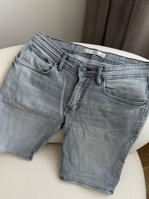 Krótkie spodenki jeansowe Mango Man 40 szare stan bardzo dobry