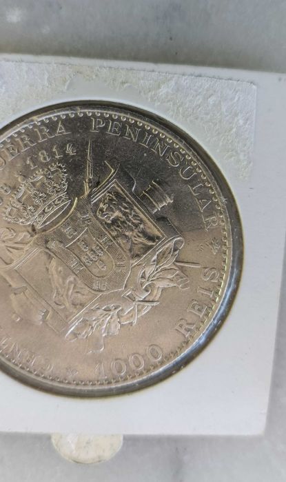 moeda prata guerra peninsular 1910 D Manuel II