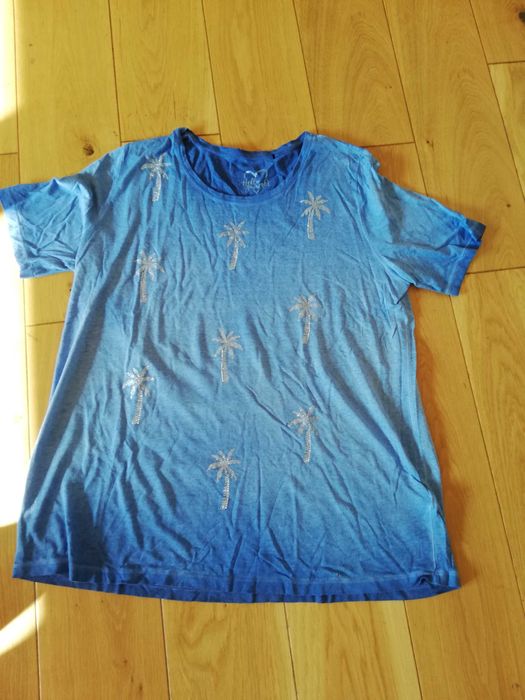 Via Appia Due niebieski t-shirt bluzka palmy r.50/52