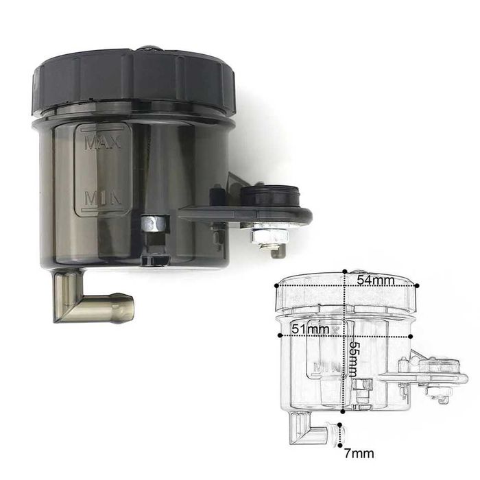 Reservatórios copo óleo plástico translúcidos cinza moto cafe racer
