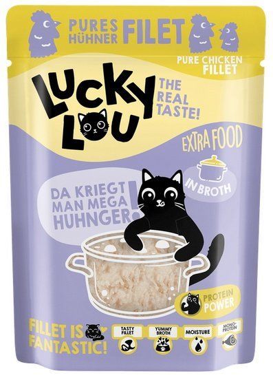 Karma dla kota bez cukru i zbóż - Lucky Lou Kurczak w bulionie 70g