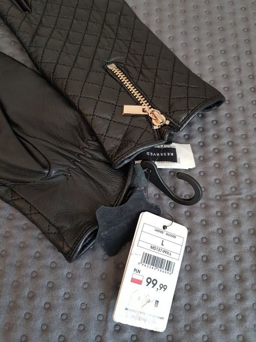 Nowe rękawiczki skórzane Reserved L damskie