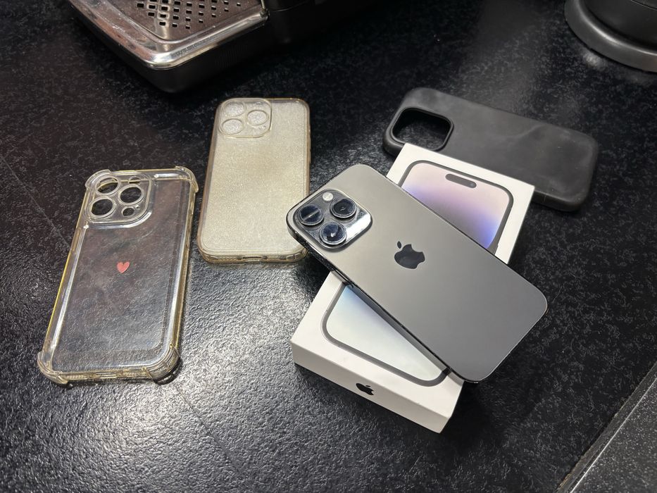 iPhone 14 Pro 128GB Space Black – Ekran bez rys | Szkło ochronne | 3 etui | Gdańsk