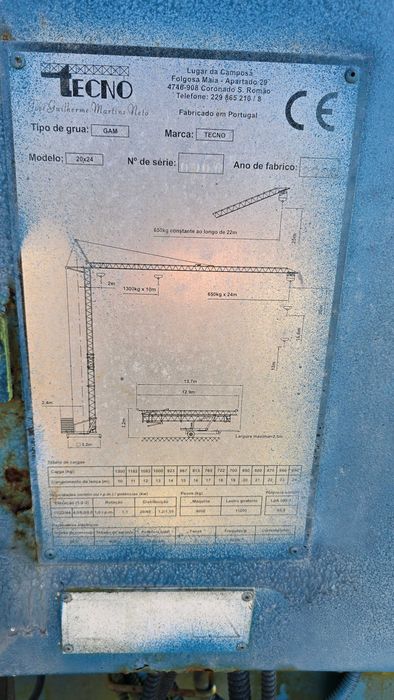 Vende se Grua Tecno 20x24