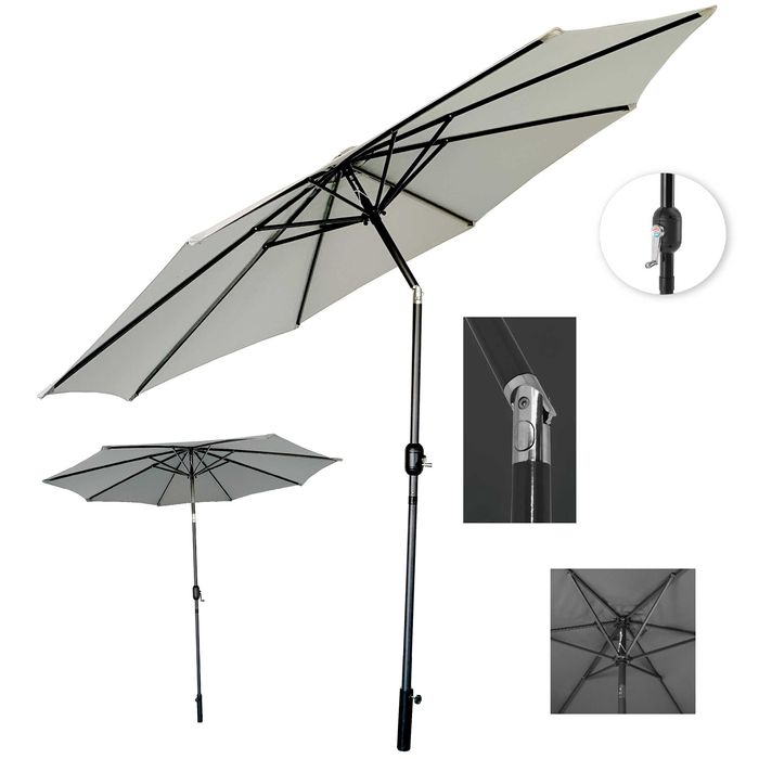 Parasol ogrodowy DUŻY składany łamany regulowany MOCNY korbka 300 cm