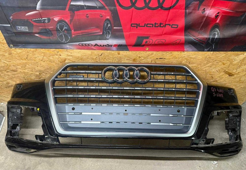Zderzak przedni z grillem Audi Q7 4M0 16-19 S-line spryski 6xpdc kratk