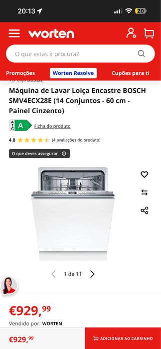 Máquina de Lavar Loiça Encastre BOSCH SMV4ECX28E (14 Conjuntos