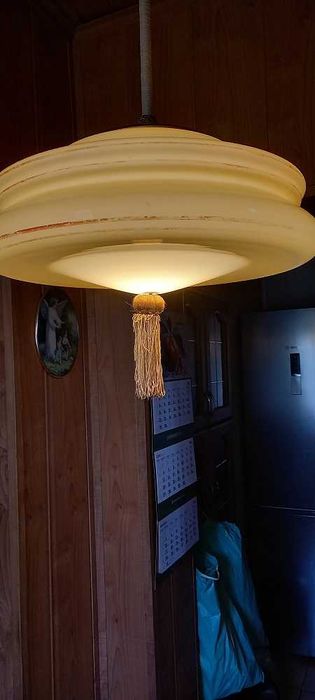 Wisząca lampa Art Deco. Ładny, duży klosz - ampla Nr 2. Wysyłka