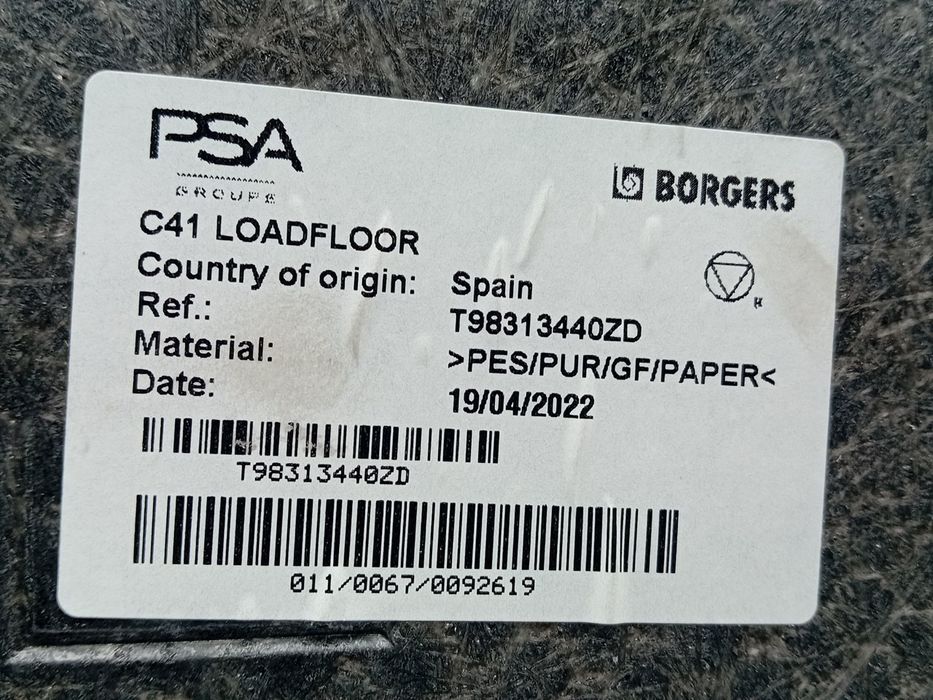 Cobertura inferior/ tapete / alcatifa da mala CITROËN C4 III
