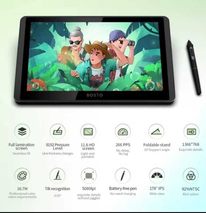 Графический планшет BOSTO-12HD