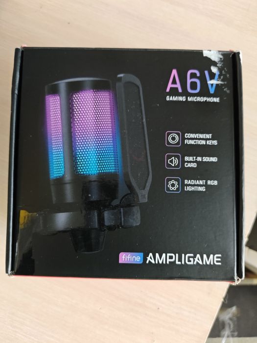Студійний стрімінговий Ігровий Конденсаторний Мікрофон Fifine AmpliGame A6V Black