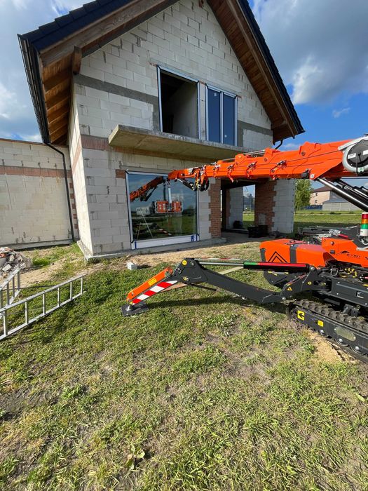 Mini żuraw - manipulator - pająk - montaż okien-| usługa - wynajem