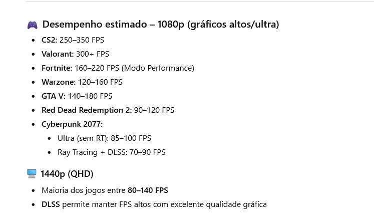 PC Gamer de Alto Desempenho – RTX 4060 | Ryzen 5 5600X