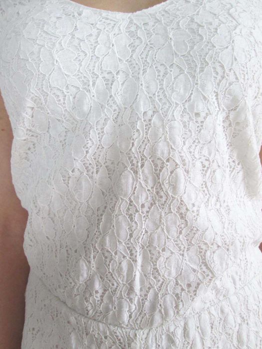 Zara biały koronkowy letni kombinezon koronka XS 34