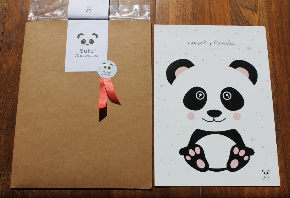Ilustração A3 "Lovely Panda" da Tutu Illustration