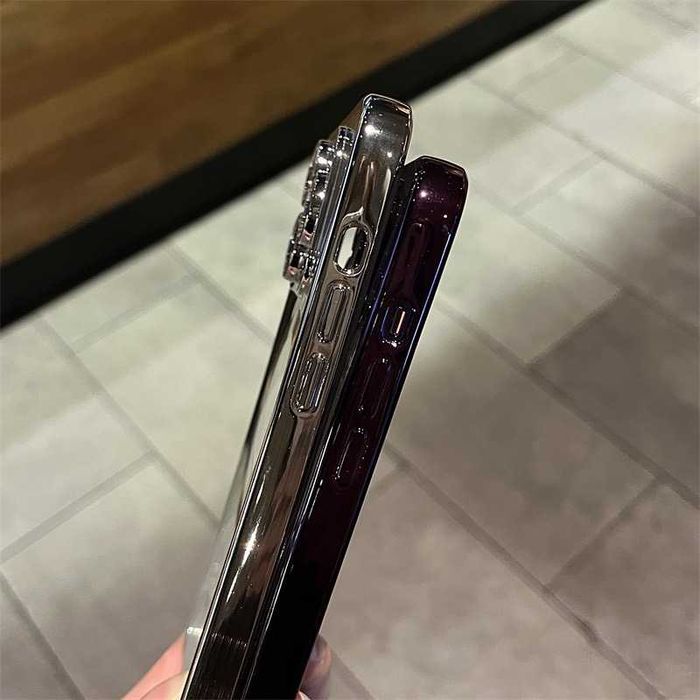 Зелений прозорий силіконовий магнітний чохол MagSafe лінзами на Айфон