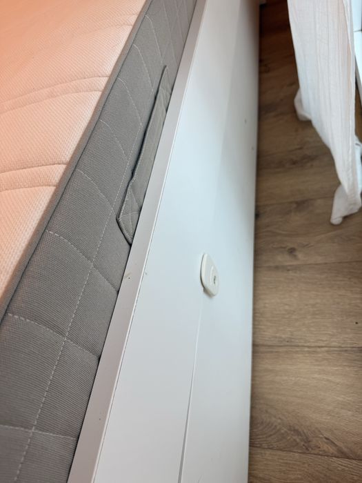 SLÄKT Estr cama c/cama-gavet+arrumação, branco, 90x200 cm