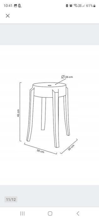 Stołki krzesła Charles 46  transparentne  poliwęglan 2 szt