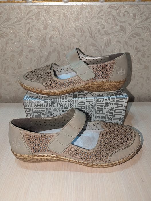 Rieker туфлі шкіряні устілка антистрес 26.5 см ширина 9 см взуті один