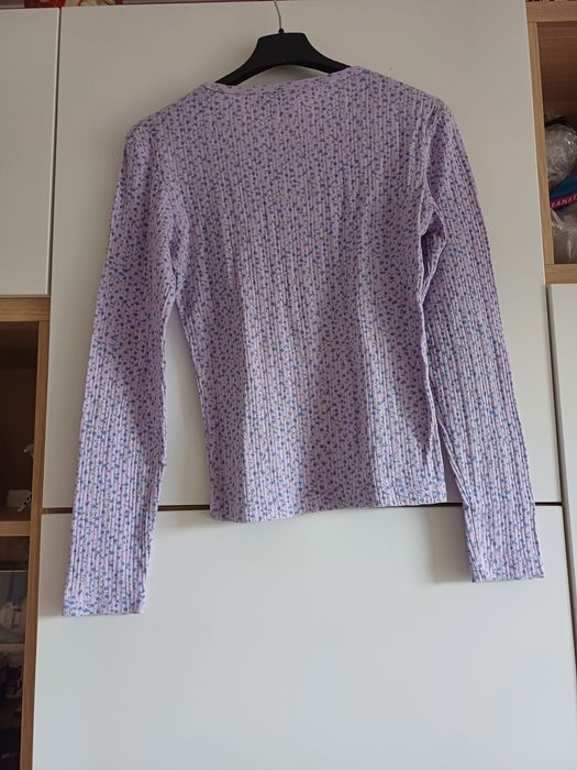 Fioletowa bluzka w kwiaty XS