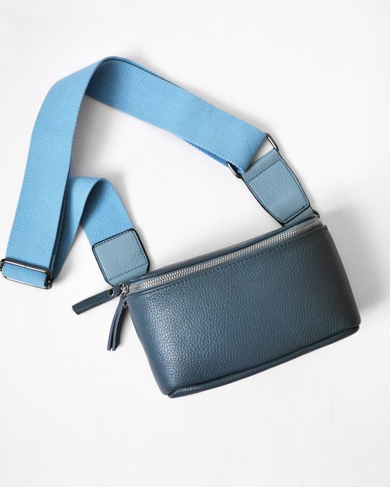 Брендова нова шкіряна сумка через плече бананка GENUINE LEATHER