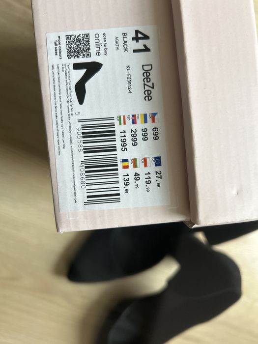 Czarne buty na obcasie słupku DeeZee model Agathi r. 41