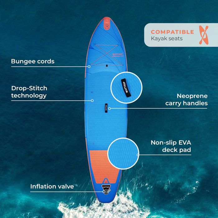 SUP WattSUP Espadon 11.8 Франція борд board доска дошка каяк САП суп SUP дошка 2 шари слоя доска надувна Stand Up Paddle board борд SUB SAP надувная