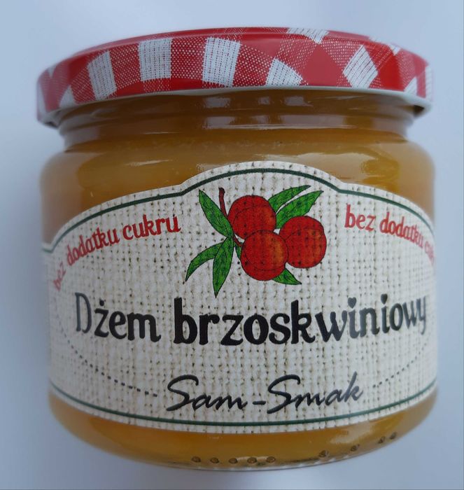 Dżem z brzoskwiń BEZ DODATKU CUKRU, domowy, 300 g