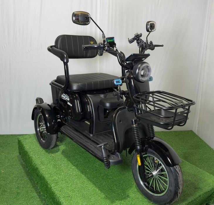 Електроскутер OSCAR Bike 72V/20Ah/1200W чорний триколісний