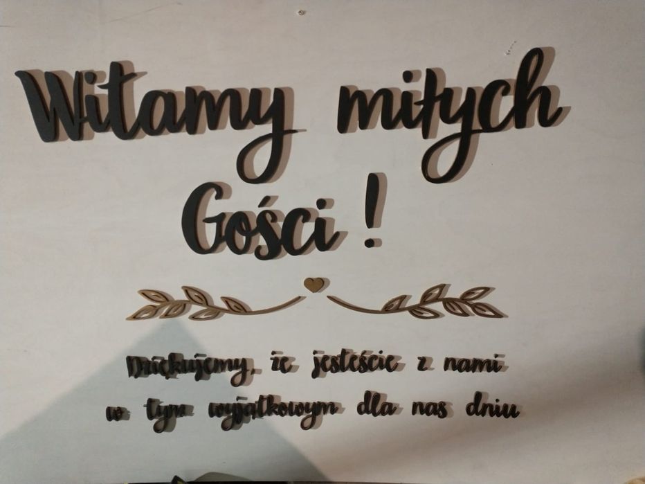 Sztaluga drewniana tablica powitalna wesele