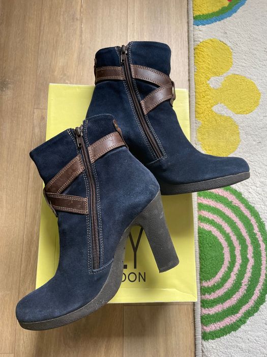 Botins botas Fly London camurça azul 39 mulher