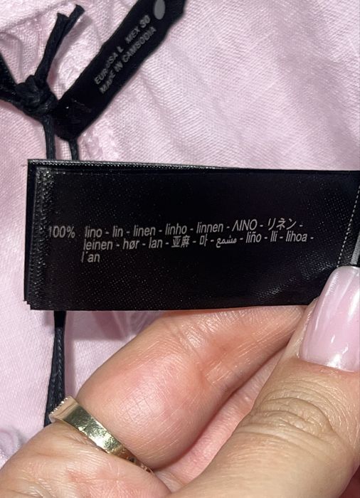 Zara pudrowe lniane szorty spodenki r L