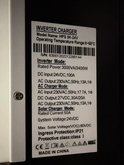 Система безперебійного живлення Гібридний інвертор + АКБ Lifepo4 24V