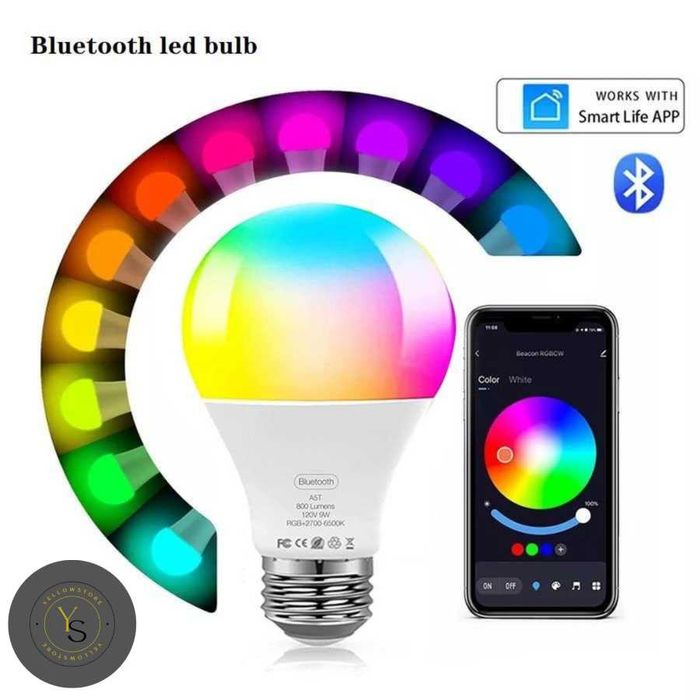 Lâmpada Bluetooth compatível com IOS/Android