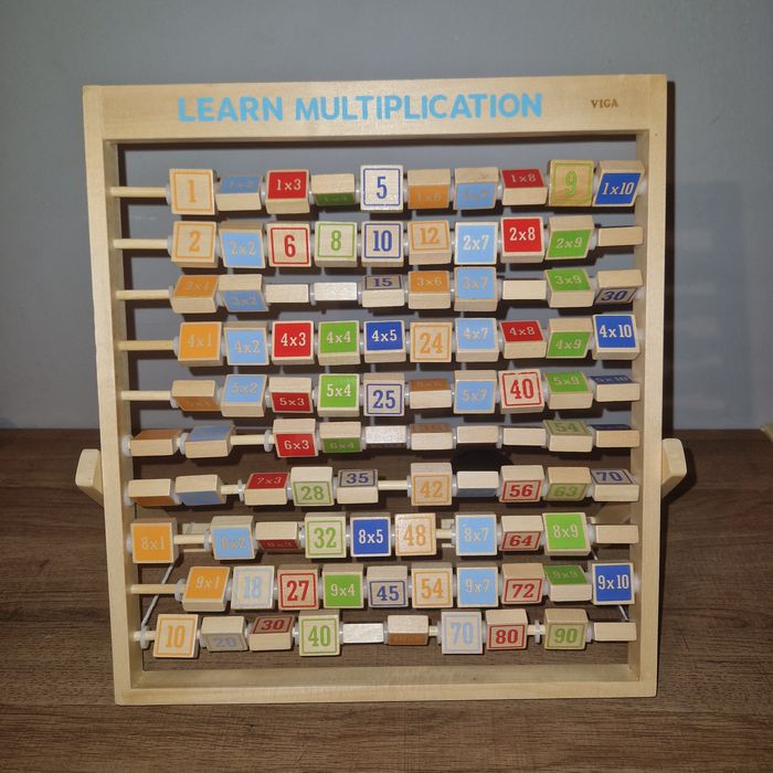 Viga Toys, Tabliczka mnożenia, drewniana zabawka edukacyjna