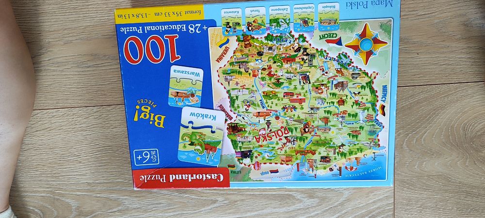 Puzzle mapa Polski 100 elementów Castorland