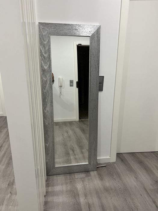 Espelho Grande de Corpo Inteiro_ Design Moderno_moldura Prateada