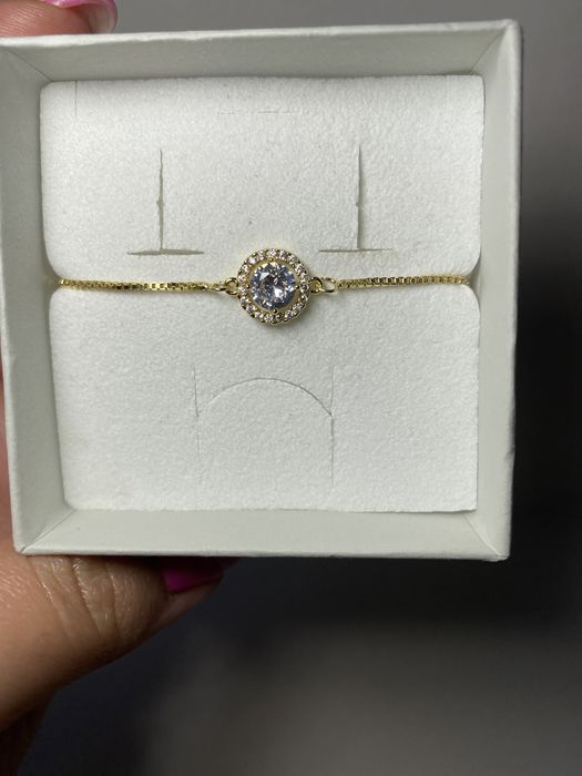 NOWA bransoletka ślubna regulowana złota elegancka na wesele