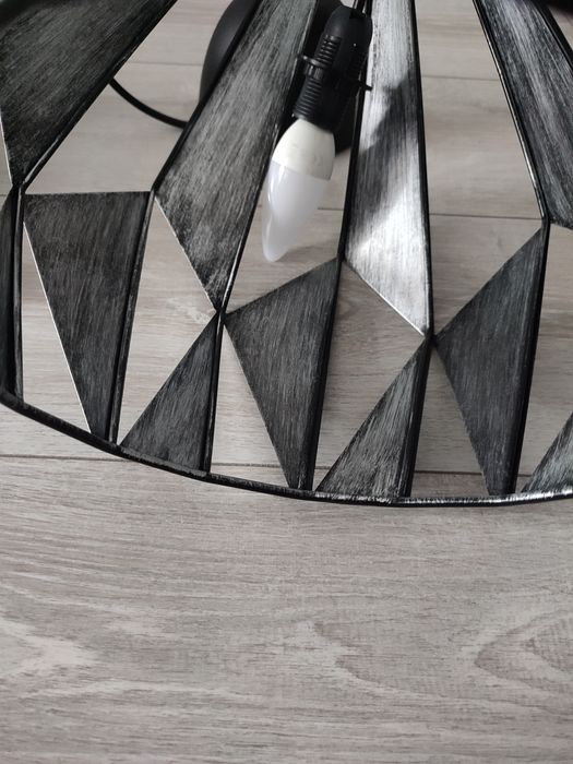 Lampa sufitowa wisząca czarna metalowa loft