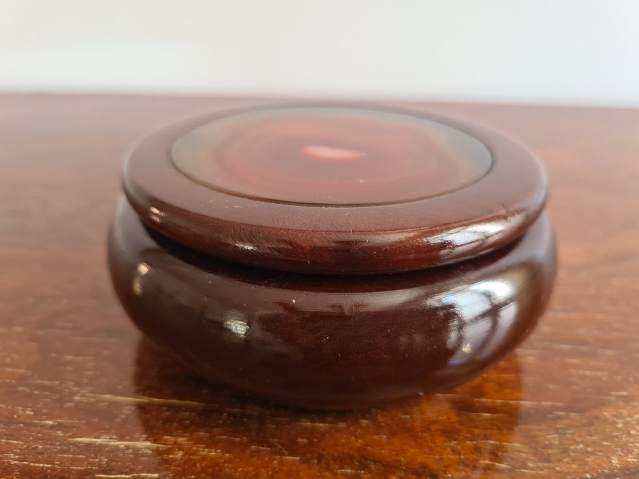 Caixa madeira com pedra Ágata