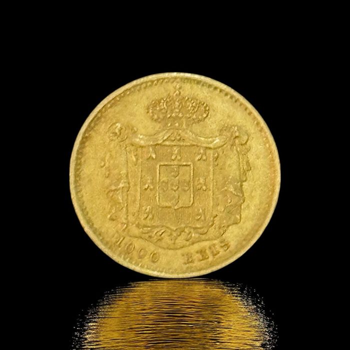 1000 Reis Portugal 1851 Gold Coin